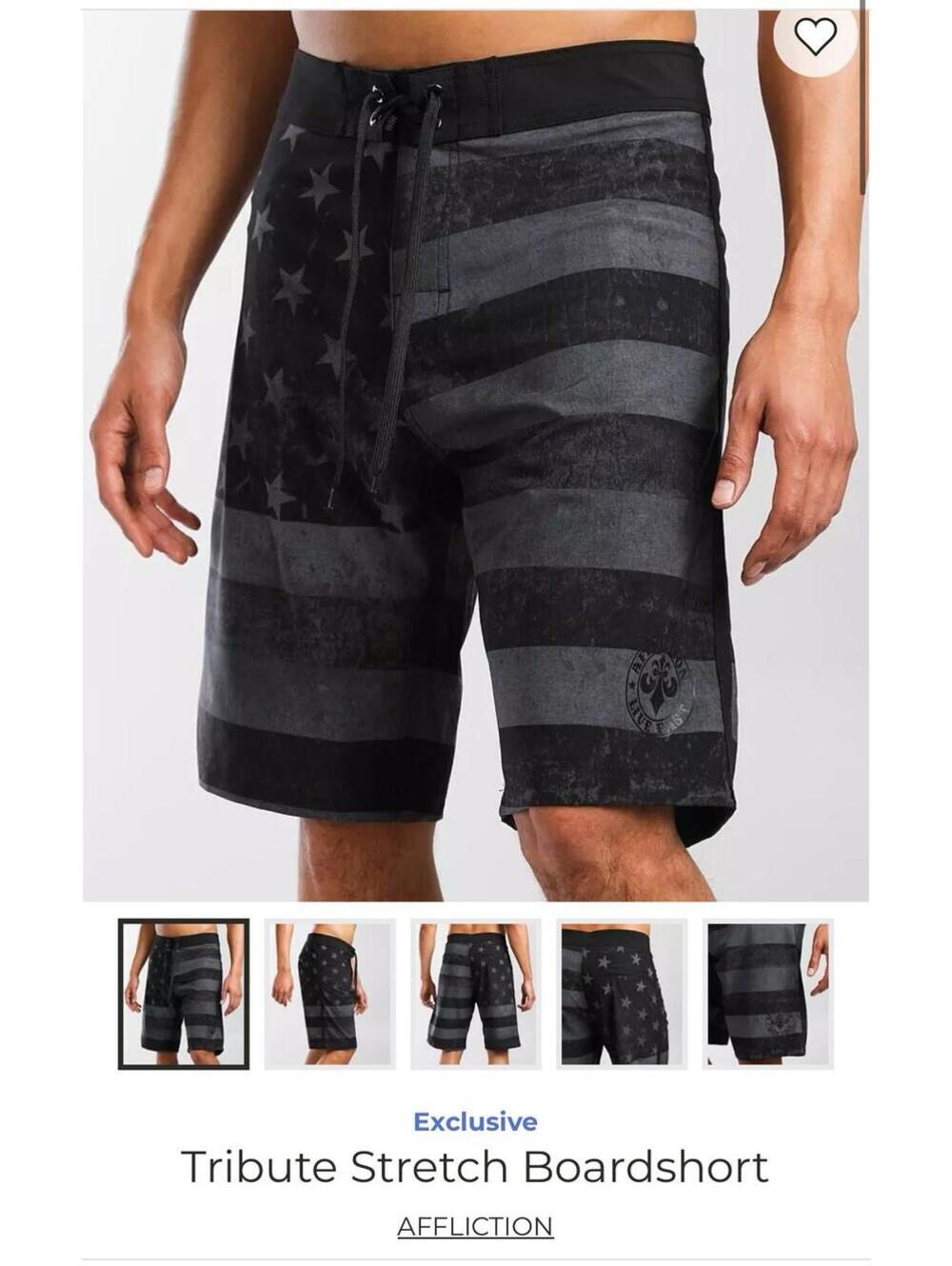 Men’s Affliction American Freedom Swim Shorts Size 40